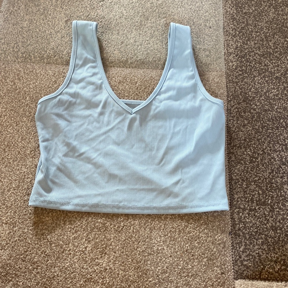 A baby blue tank